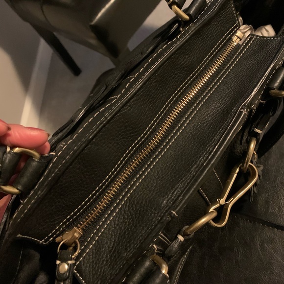 Coach Black Leather Hamptons Braided Satchel - Picture 4 of 7